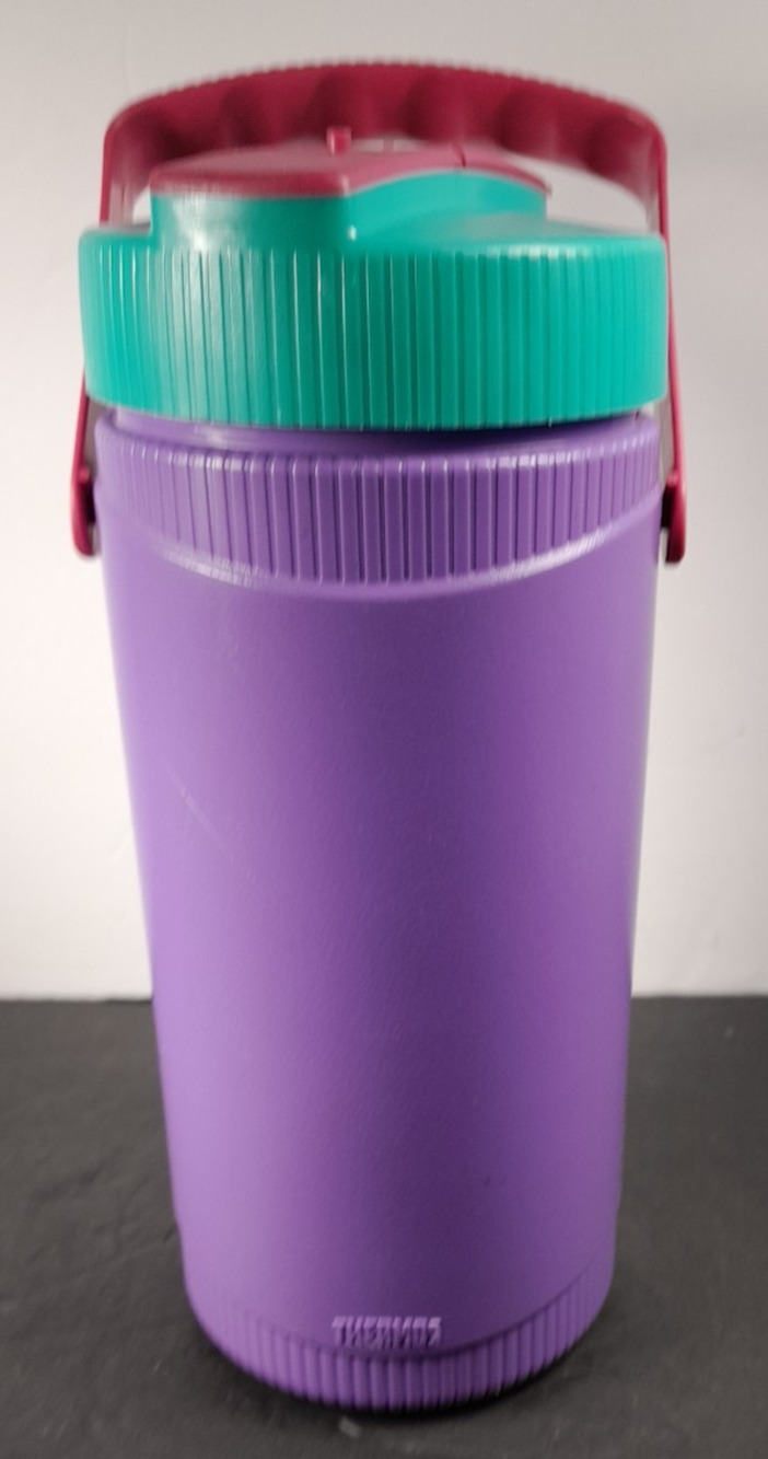 Thermos 90s Color Block Purple Pink Green 7948 Vtg Clean